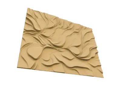 modern panel wall decor set wall relief mural CNC 106  3D model
