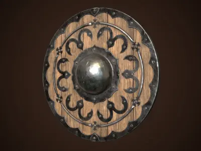 Shield Buckler 02 Low-poly 3D model