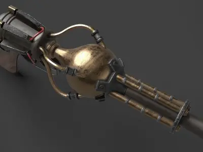 Steampunk Gun 01 Low-poly 3D model