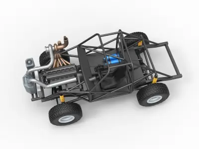 Uphill Sand Racing Dragster Base Scale 1 to 25 3D print model