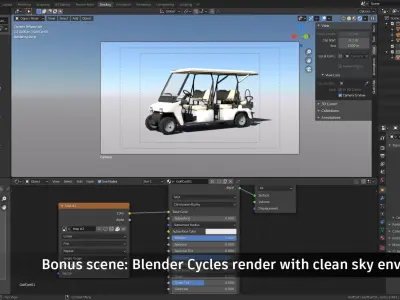 Golf Cart Low-poly 3D model
