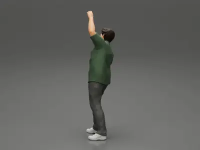 young man in a shirt and pants dancing 3D print model