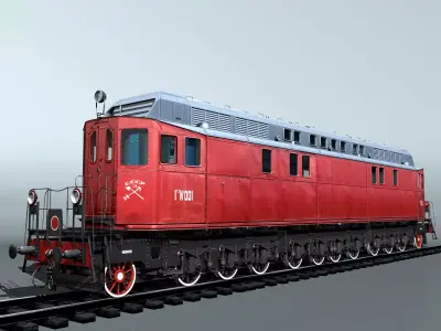 Diesel Locomotive Ge-1 Low-poly 3D model