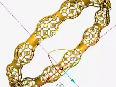 1227 Scalloped Jaali Kada 3D print model
