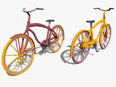 Bicycle in Low Poly Style Low-poly 3D model by New0Art