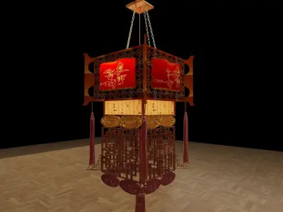 Chinese palace lantern 3D model 5