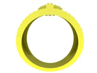 A6995 Y Letter Diamond Women Band Ring 3D Print 3D print model