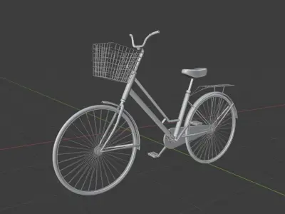 Black cartoon bicycle character model for women classic style  3D model