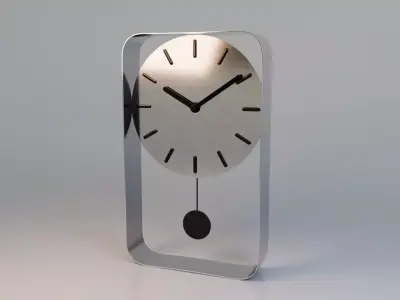 Wall Clock Low-poly 3D model