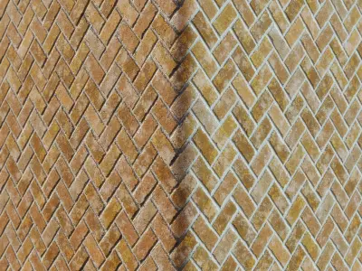 Brick-Diagonal-4Color 4k Texture