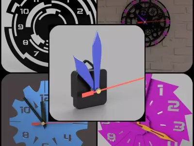 modern wall clock optimized 3D Model Collection