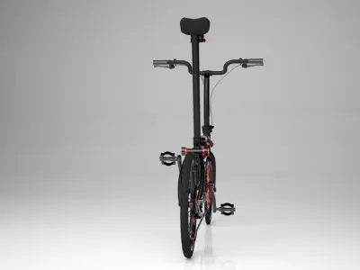 Brompton Chpt3 Black Red bicycle 3d model 3d max 2020 with vray  3D model