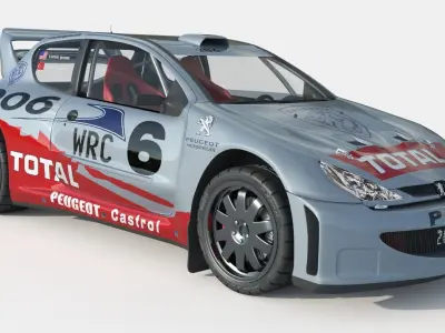 Peugeot 206 WRC 3D model
