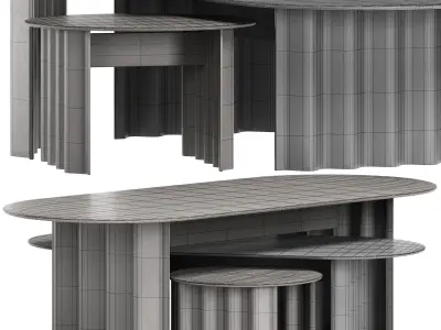 Curtain with Semicircle by Zeitraum 3D model