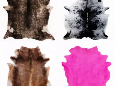 Four rugs from animal skins 07 3D model