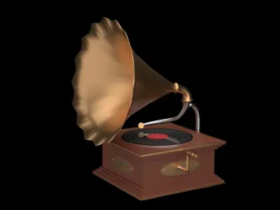 Old Vintage Gramophone 3D model