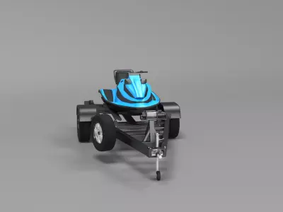Water Scooter and Trailer 3D model