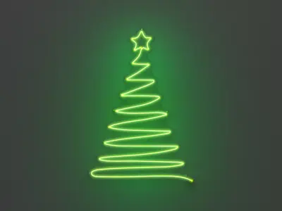Christmas Tree - Neon Sign 3D model