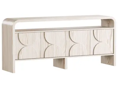 Wood Sideboard Buffet Japandi 3D model