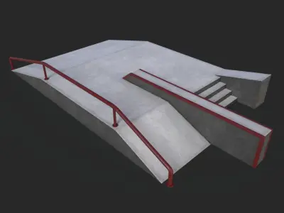 Lowpoly skatepark modules Low-poly 3D model