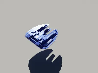 3d voxel space ship 3D model