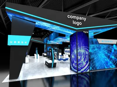 exhibition stand 20x12 model 3D model