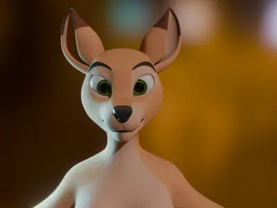 Nicole Anthro Deer Low-poly 3D model
