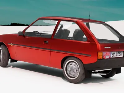 Tavria Zaz 1102 old Hatchback Low-poly 3D model Game Ready Free low-poly 3D model
