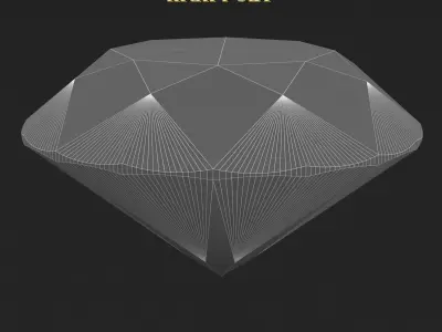 Round Diamond Brilliant Faceting Ideal Cut 3D model