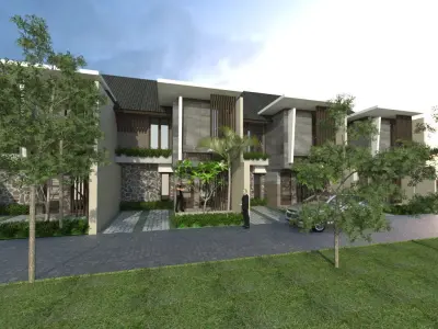 minimalist house design outdoor 3D print model
