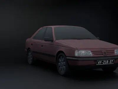 Peugeot 405 Lowpoly 3D Model Low-poly 3D model