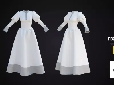 Antic Dress Marvelous Designer 3D model