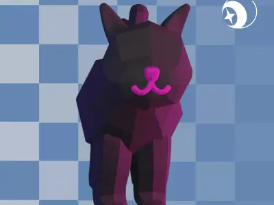 Low poly cat Free 3D print model
