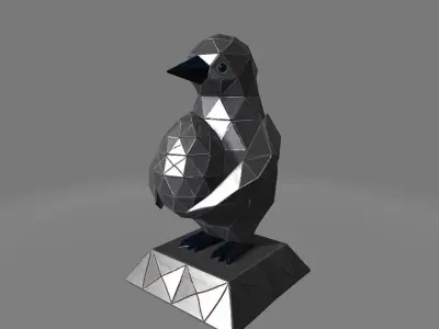 Low Poly Penguin hold an Egg 3D print model