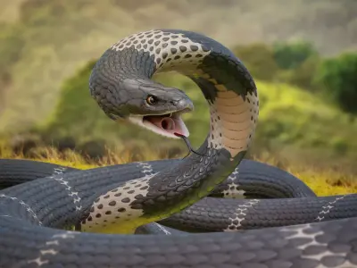 King Cobra Rig Realistic Low-poly 3D model