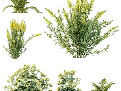 AV 14 Different sets of spring and summer shrubs 3D Model Collection