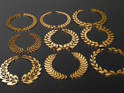 Wreath Pack of 9 - High Quality - Detailed  3d model 3D model