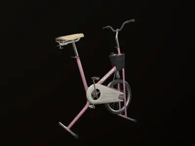 Vintage exercise bicycle Low-poly 3D model