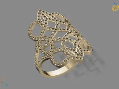 Vintage Womens Diamond Ring Women Rings 3dmodels 3D print model 3D print model 25