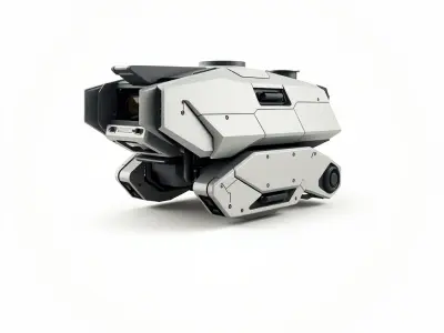 Futuristic Surveillance Drone Model Pack with Detailed Design Low-poly 3D model