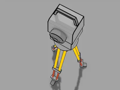 2D Line and Level device Low-poly 3D model