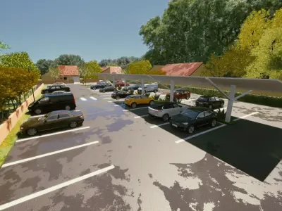 parking with solar panel 3D model