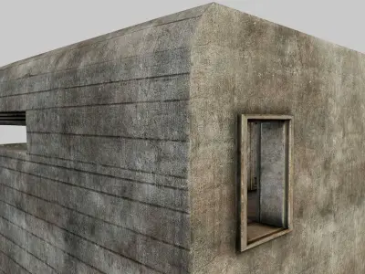 Concrete Bunker 01 PBR Low-poly 3D model