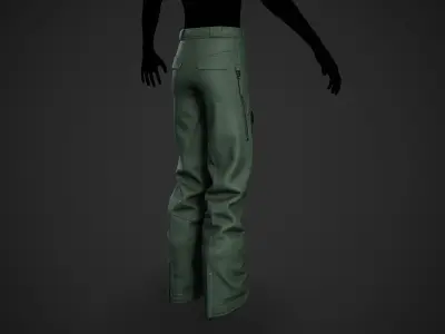 Green Snowboard Pants Style 3  Low-poly 3D model
