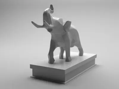 Elephant Low Poly  Low-poly 3D model