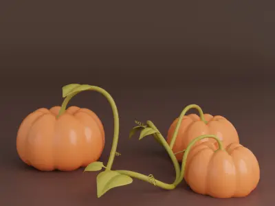Cartoon pumpkin Low-poly 3D model