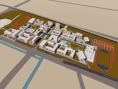 School - GLASS BRIDGE 3D model