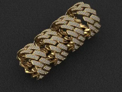 4 SIZE SQUARE CUBAN RING  3D Model Pack