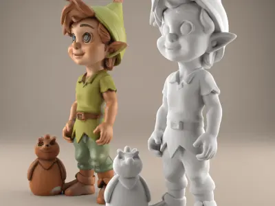 Cute Elf Boy STL File Fantasy Character for Decoration 3D print model
