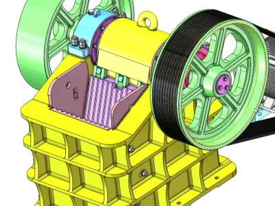 Jaw Crusher for Stone Crushing Industrial 3D Model 3D model